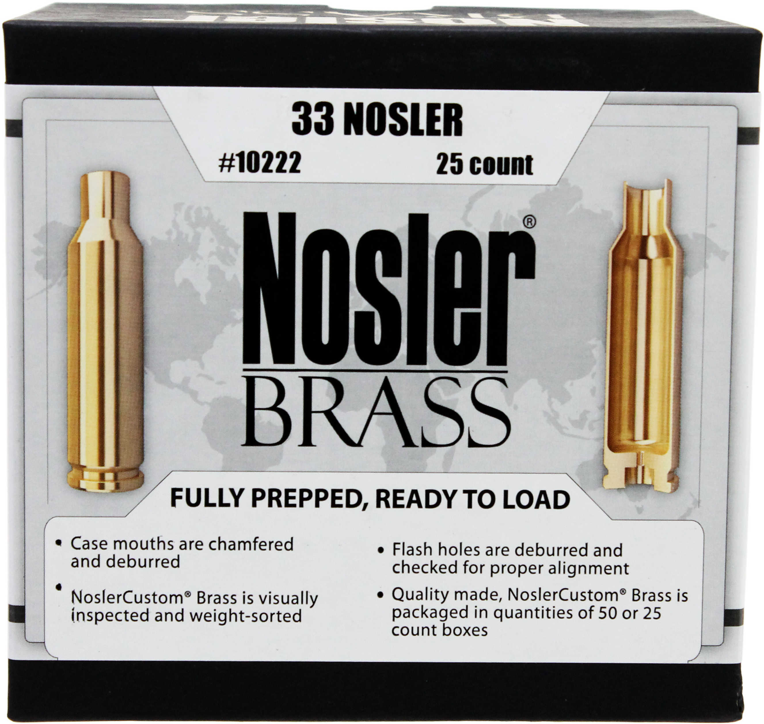 Nosler 10222 Rifle 33 Brass 25 Per Box