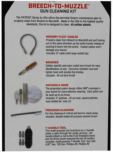 Otis Patriot .45 Caliber Pistol Cleaning Kit W/ Mini Tool