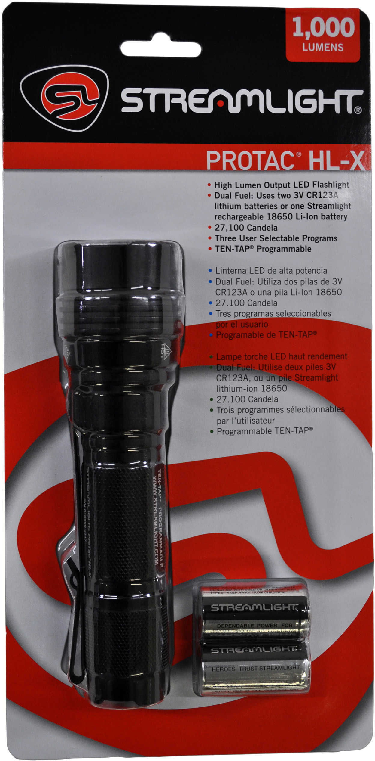 Streamlight 88064 ProTac HL-X 1000 Lumens CR123A Lithium (2) Black