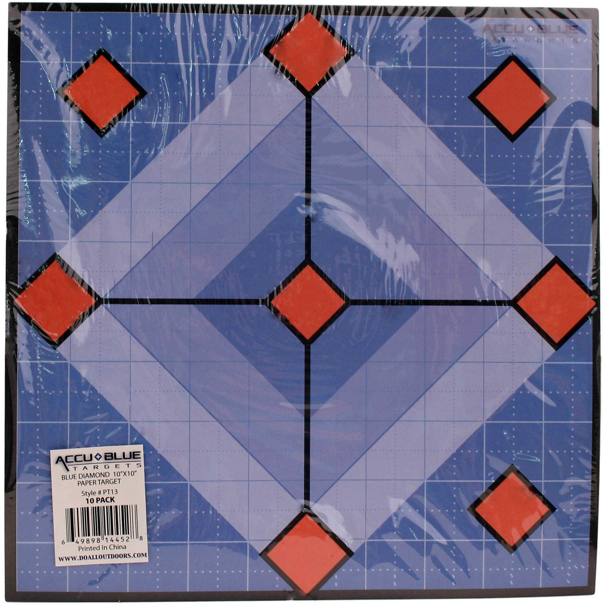 Do-All Paper Target Accu Blue Diamond 10"X10" 10Pk