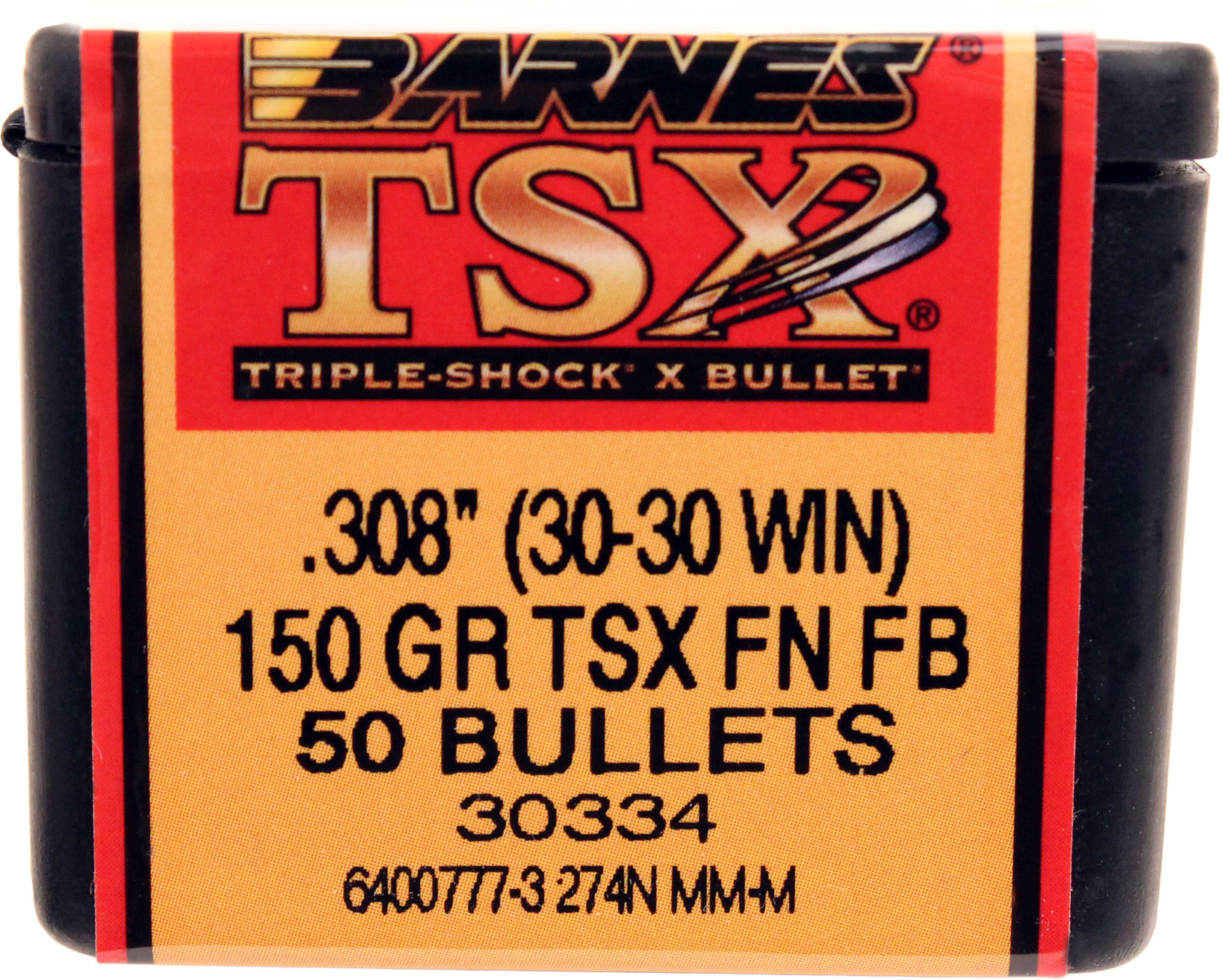 Barnes TSX .308 Diameter 30-30 WIN 150 Grain Flat Nose Bottom Hollow Point California Certified Nonlead 50 Count
