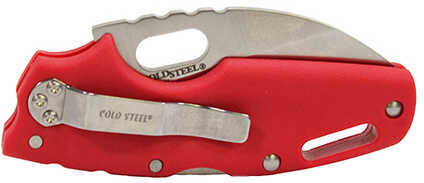 Cold Steel Cs-20LTR Mini Tuff Lite 2" Folding Plain 4034 Stainless Blade Griv-Ex Red Handle
