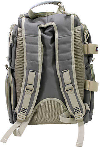 G*Outdoors GPS-1711BPRK Handgunner Range Backpack With 4 Gun Cradle Rifle Green W/Khaki Trim