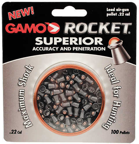 Gamo 632127554 Rocket 22 Pellet Lead Rounded Tip 100 Per Pack