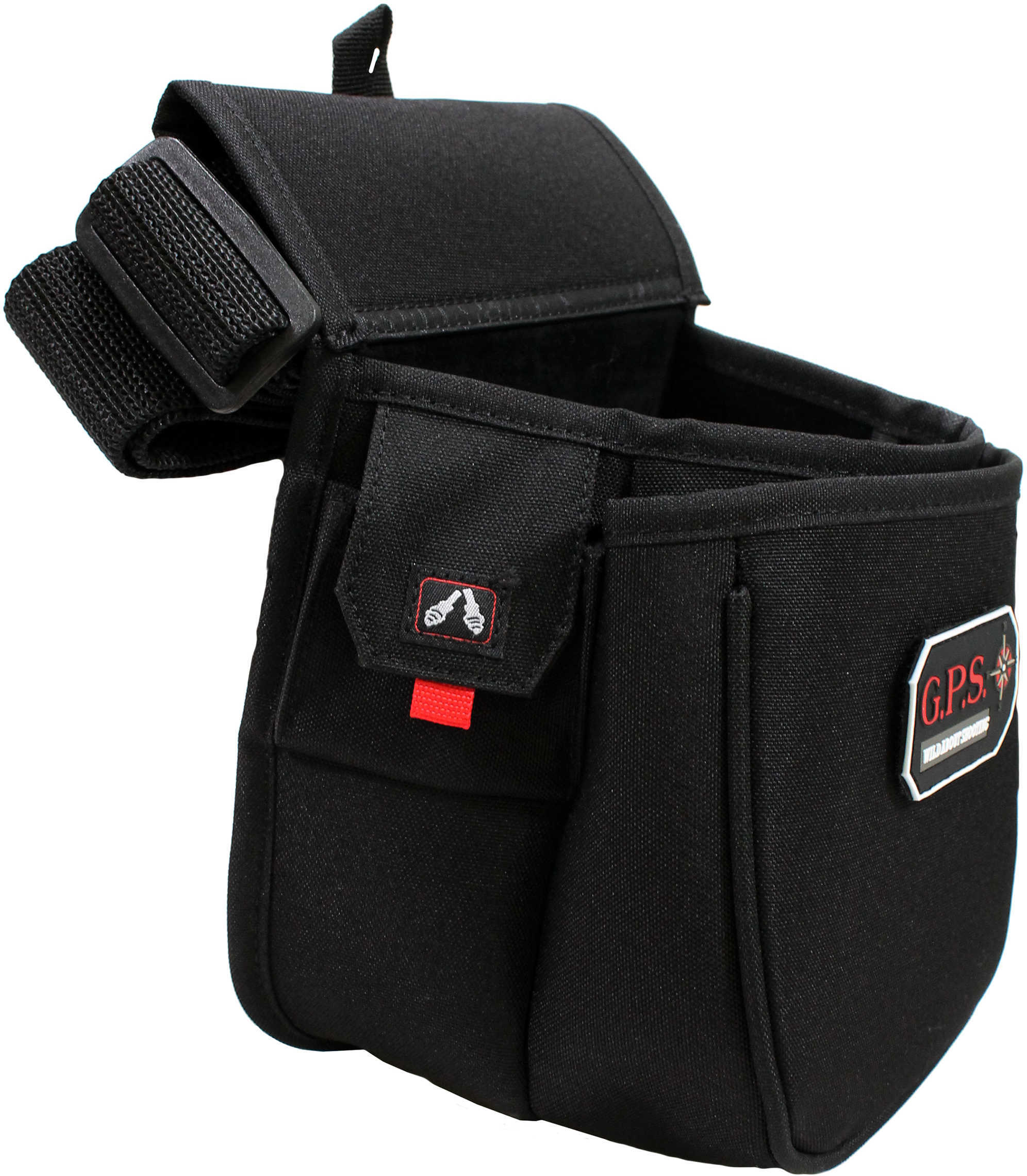 G*Outdoors GPS-960CSP Contoured Double Shotshell Pouch With Web Belt Black