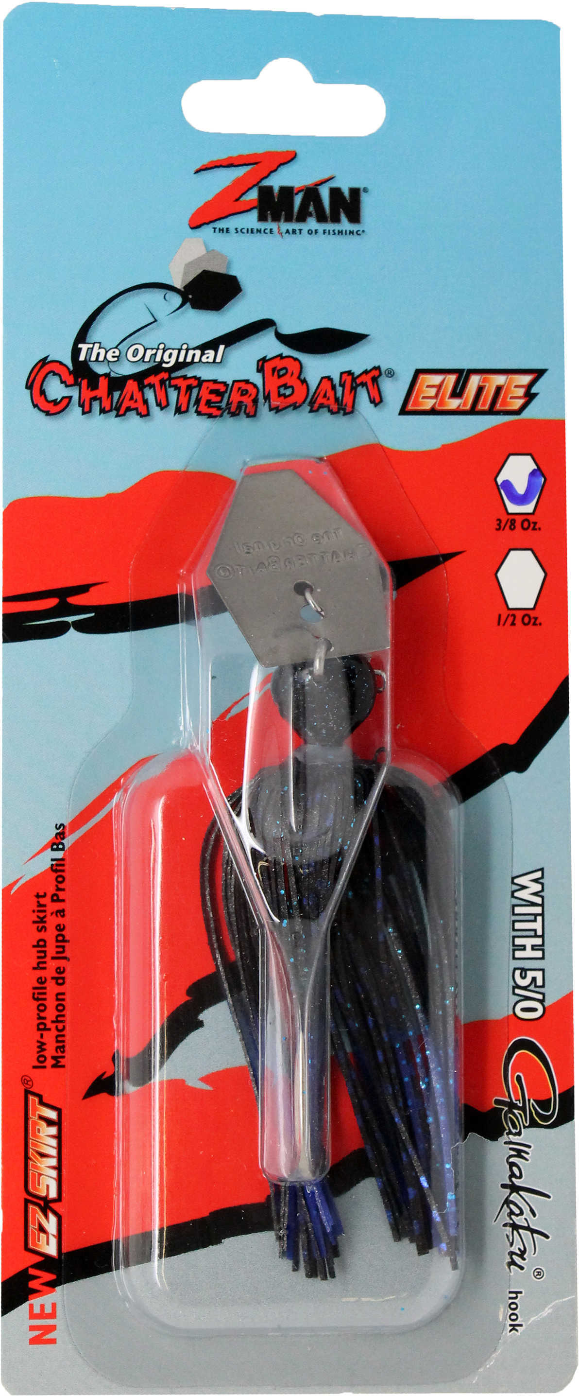 Zman Chatterbait Elite 0.375 Oz-Black Blue
