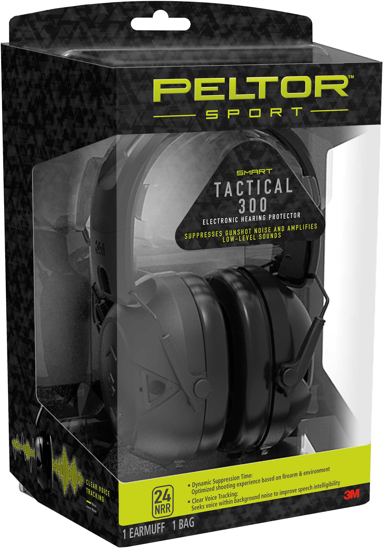 3M/Peltor Sport Tactical Earmuff Black NRR 24 TAC300-OTH