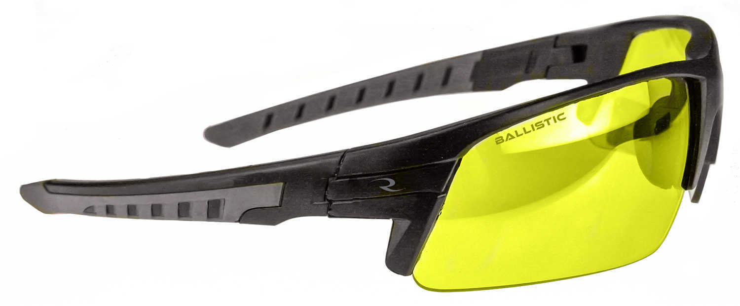 Radians Blast FX Glasses Ballistic Rated Dual Molded Temple Arms Enhanced Clarity Lens Black Gray/Amber BL0140CS