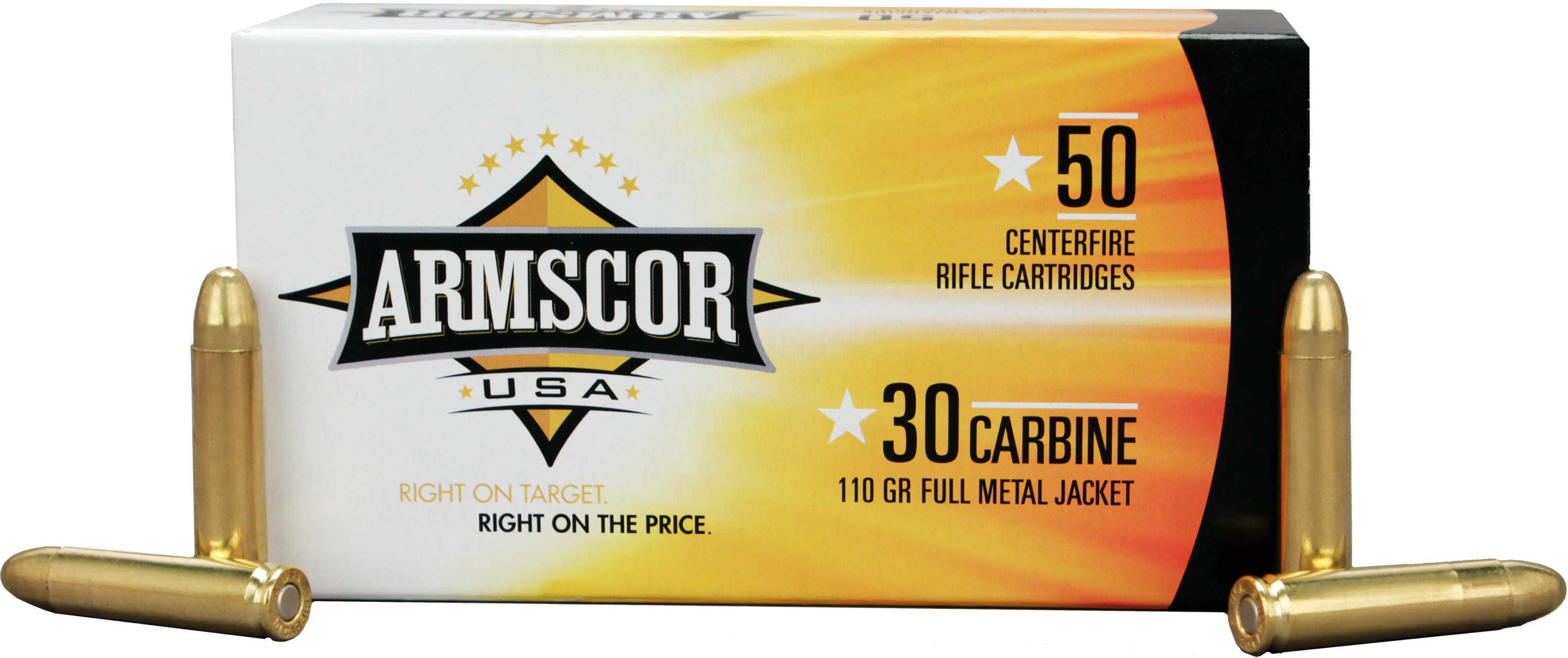 30 Carbine 110 Grain Full Metal Jacket 50 Rounds Armscor Ammunition