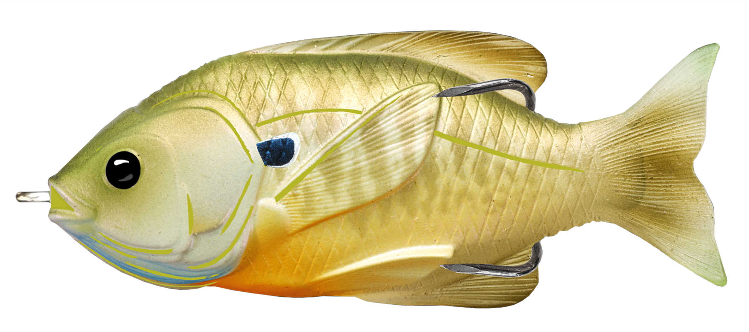 LiveTarget Lures Sunfish Hollow Body Freshwater, 4" Length, 3/4 oz, Topwater Depth, Natural Green Bluegill, Per 1 Md: SF
