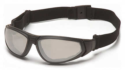 Pyramex Safety Products XSG Safety Glasses Indoor/Outdoor Mirror Anti-Fog Lens with Black Strap/Temples Md: GB4080ST