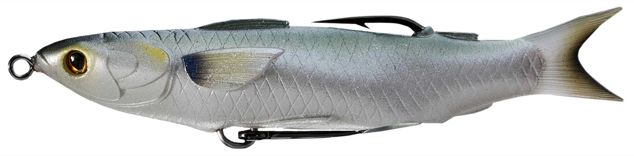 LiveTarget Lures Mullet Hollow Body Lure Saltwater, 3 3/4" Length, 3/8 oz, Surface Depth, Silver, Per 1 Md: MUH95T716
