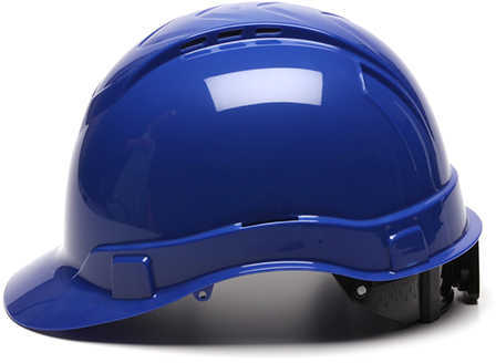 Pyramex Safety Products Ridgeline Cap Style Vented Hard Hat 4 Point Ratchet, Blue Md: HP44160V