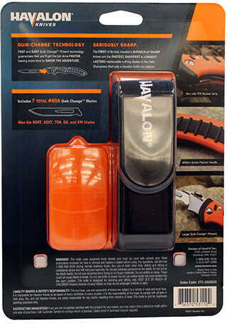 Havalon Knives Piranta Fitment Forge, 2 3/4" Blade Length, Nylon Sheath, Orange Handle, Clam Package Md: XTC-60ARHO