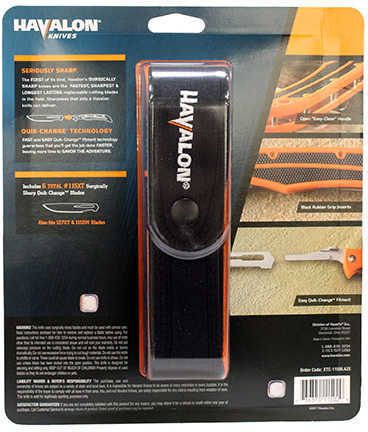 Havalon Baracuta Blaze Folding Knife Liner Lock 4.375" Stainless Steel Blade Bright Orange Handle with Black Inlay OAL 1