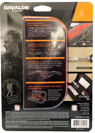 Havalon Titan Jim Shockey Signature Dual Folding Knife Liner Lock AUS-8 Stainless Steel Straght Back Blade and Piranta 6