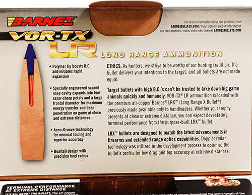 Barnes VOR-Tx Long Range Rifle Ammunition .375 Rem Ultra Mag 270 Gr LRX-BT 20/ct