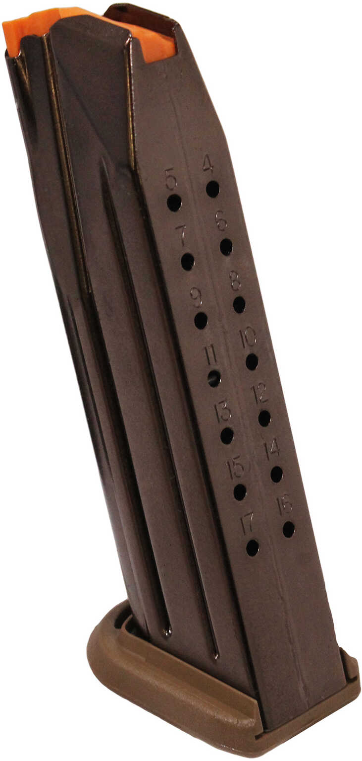 FNH USA FNS9 17 Round Magazine 9mm Luger Polymer Base Plate FDE Finish Stainless Steel Body Natural
