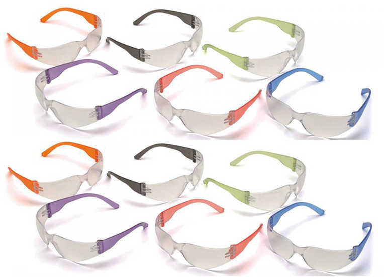 Pyramex S4110MP Intruder Multi-Color Temple Eye Protection 12 Pair
