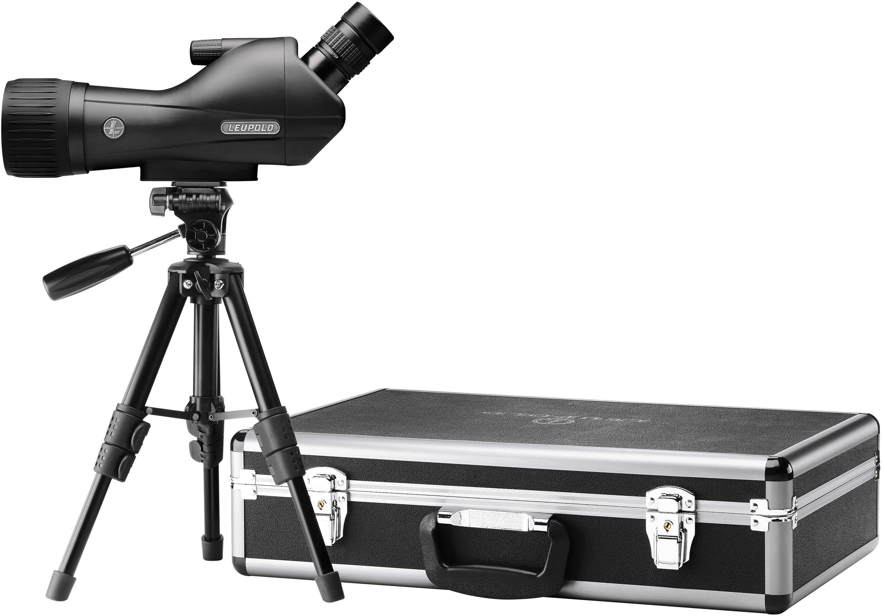 Leupold SX-1 Ventana Spotting Scope Kit 15-45X60 Black/Gray Angled Eye Piece Includes Compact Tripod Hard Case And Lens