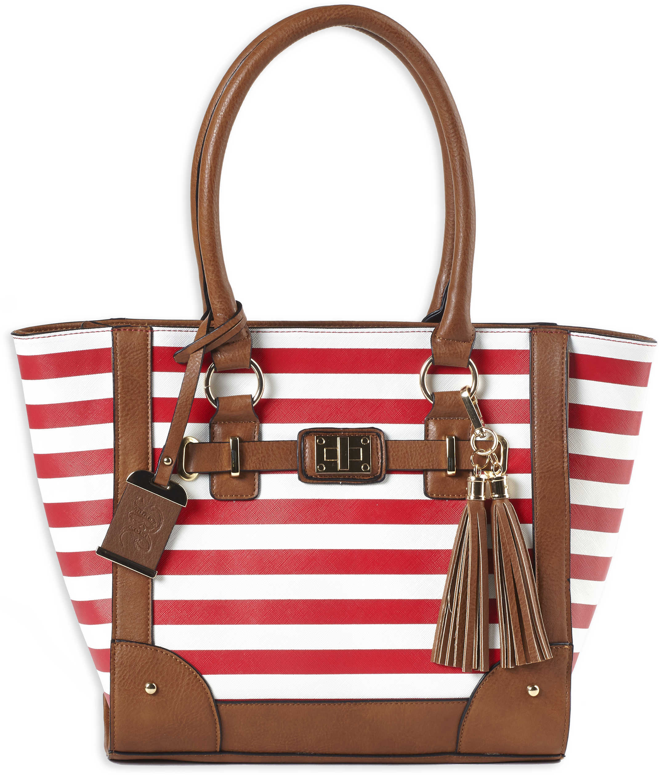 Bulldog Cases Tote Style Purse Holster Fits Most Small Autos Leather Cherry Red and White BDP-051