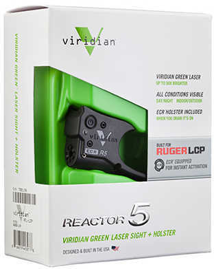 Viridian 9200001 Reactor R5 Gen 2 Green Laser with Holster Black Ruger LCP