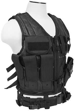 NCSTAR Tactical Vest Nylon Black Size Medium- 2XL Fully Adjustable PALS Webbing Pistol Mag Pouches Rifle Inc
