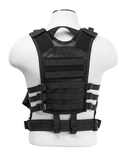 NCSTAR Tactical Vest Nylon Black Size XS- Small Fully Adjustable PALS Webbing Pistol Mag Pouches Rifle Inclu
