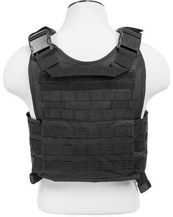 NCSTAR Plate Carrier Vest Nylon Black Size Medium-2XL Fully Adjustable PALS/ MOLLE Webbing Compatible with 10" x 12" Har