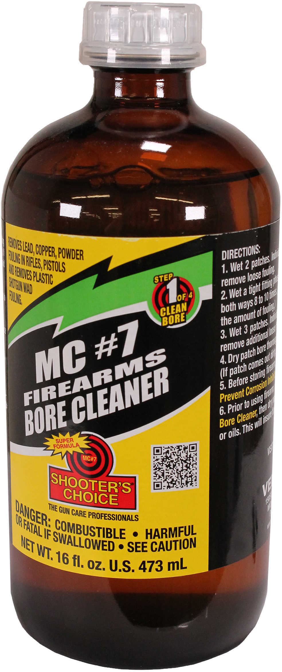 Shooter's Choice MC #7 Solvent Liquid 16oz Bore Cleaner/Conditioner Glass Container SHF-MC716