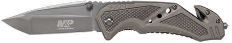 SW Knives SWMP11G M&P 3.79" Stainless Steel Black Clip Point Aluminum Handle