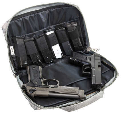 NCSTAR Discreet Pistol Case Nylon Digital Camo Two Padded Handgun Compartments Six Elastic Magazine Loops Carry Handle C