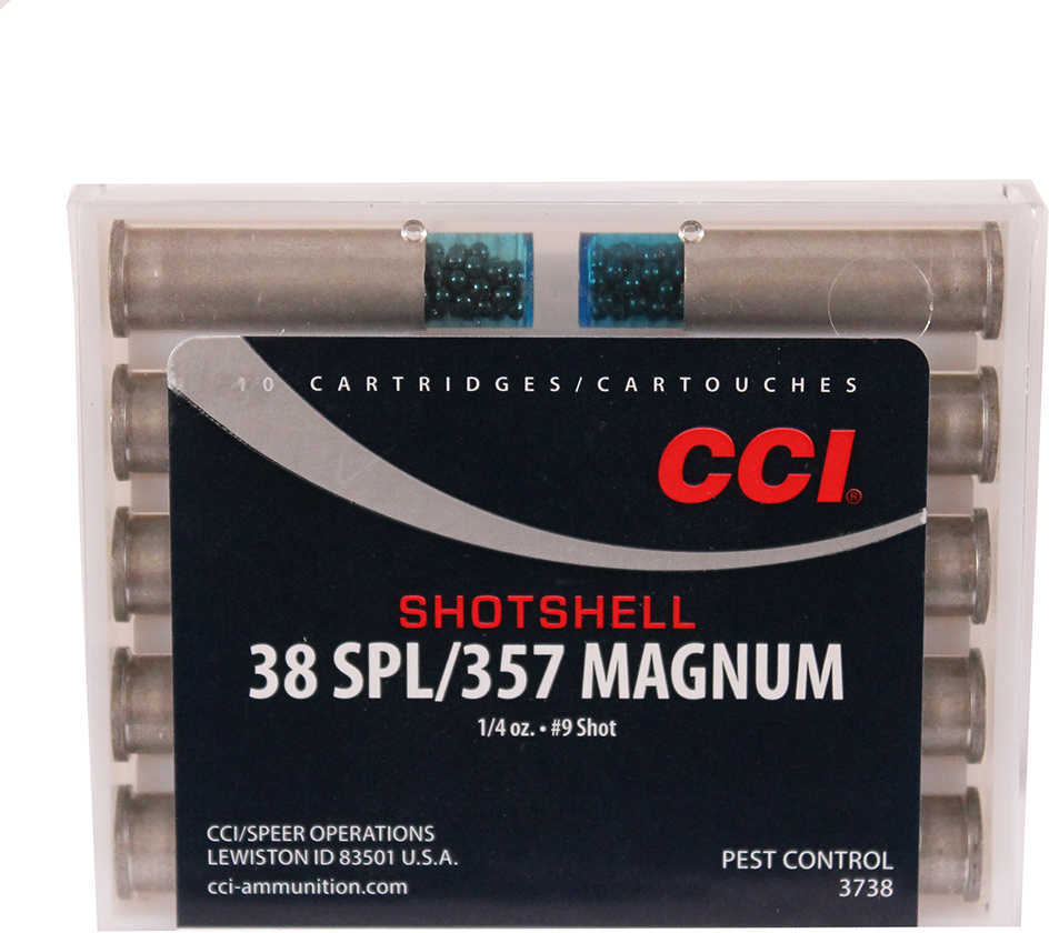 CCI Shotshell Pistol Ammo 38 Spl 357 Mag 100 Grain Shot Shell #9 10 Rounds