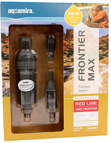 Aquamira Frontier Max Filtration System Red Line Filter - Virus Bacteria and Cyst Protection Black and Grey Filters 120