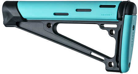 Hogue 13441 OverMolded Fixed Buttstock AR-15 A2 Rubber/Polymer Black/Aqua