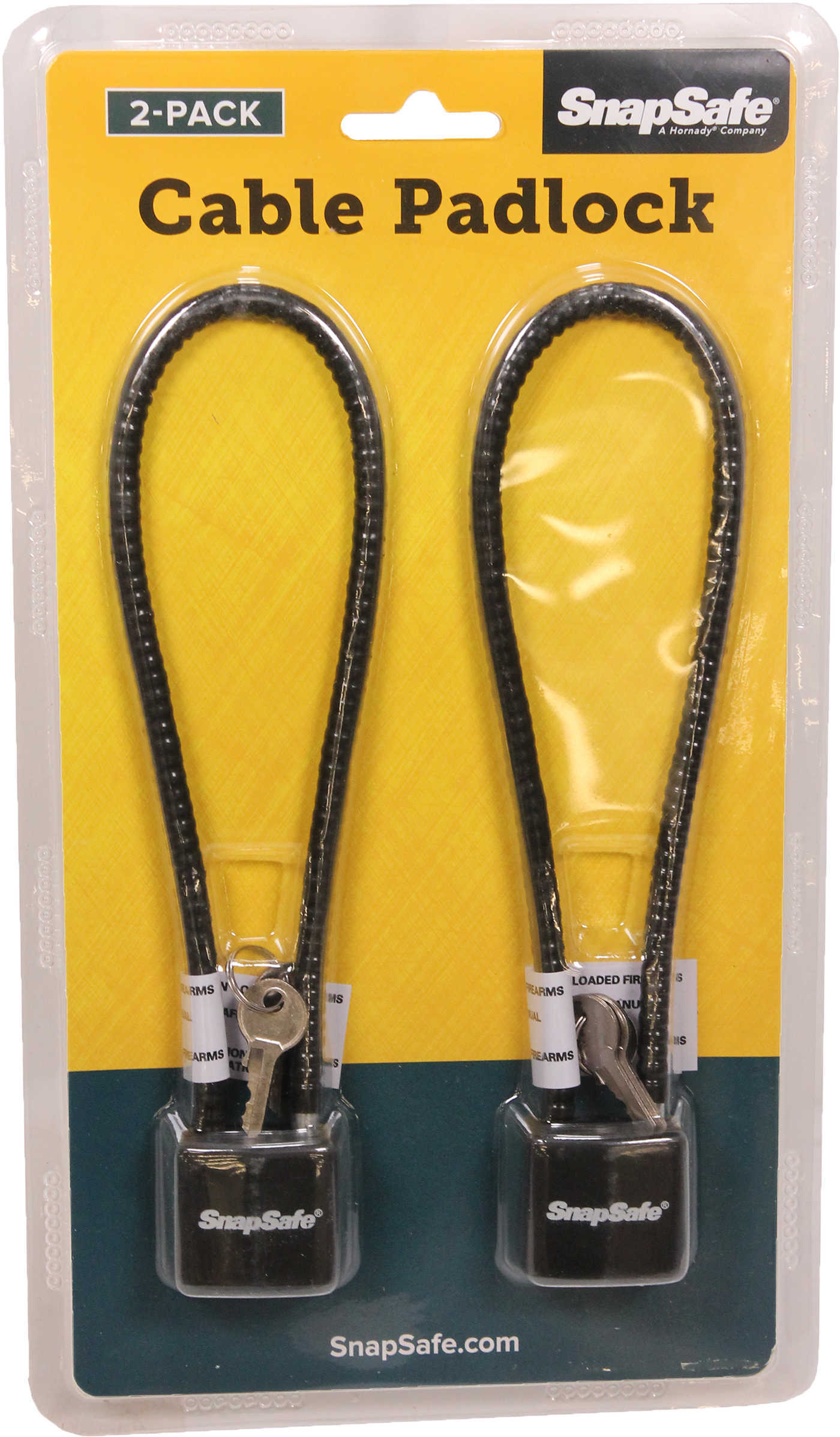 SnapSafe 75281 Lock Box Cable with Padlock Steel PVC-Covered Black 2 Pack