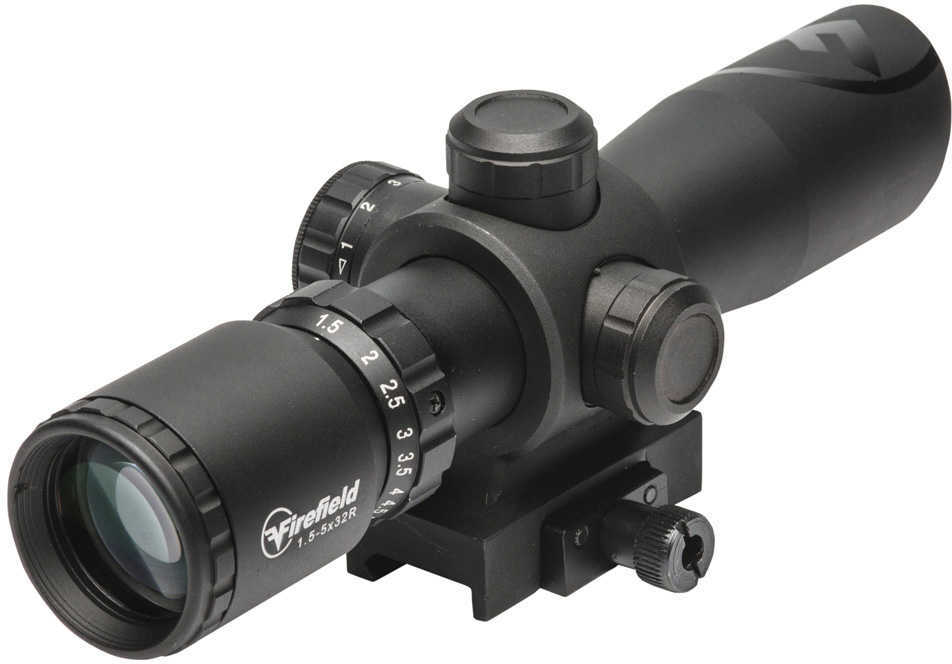 Firefield Barrage Riflescope With Red Laser -  1.5-5x32 Illuminated Mil-Dot Reticle Black Matte