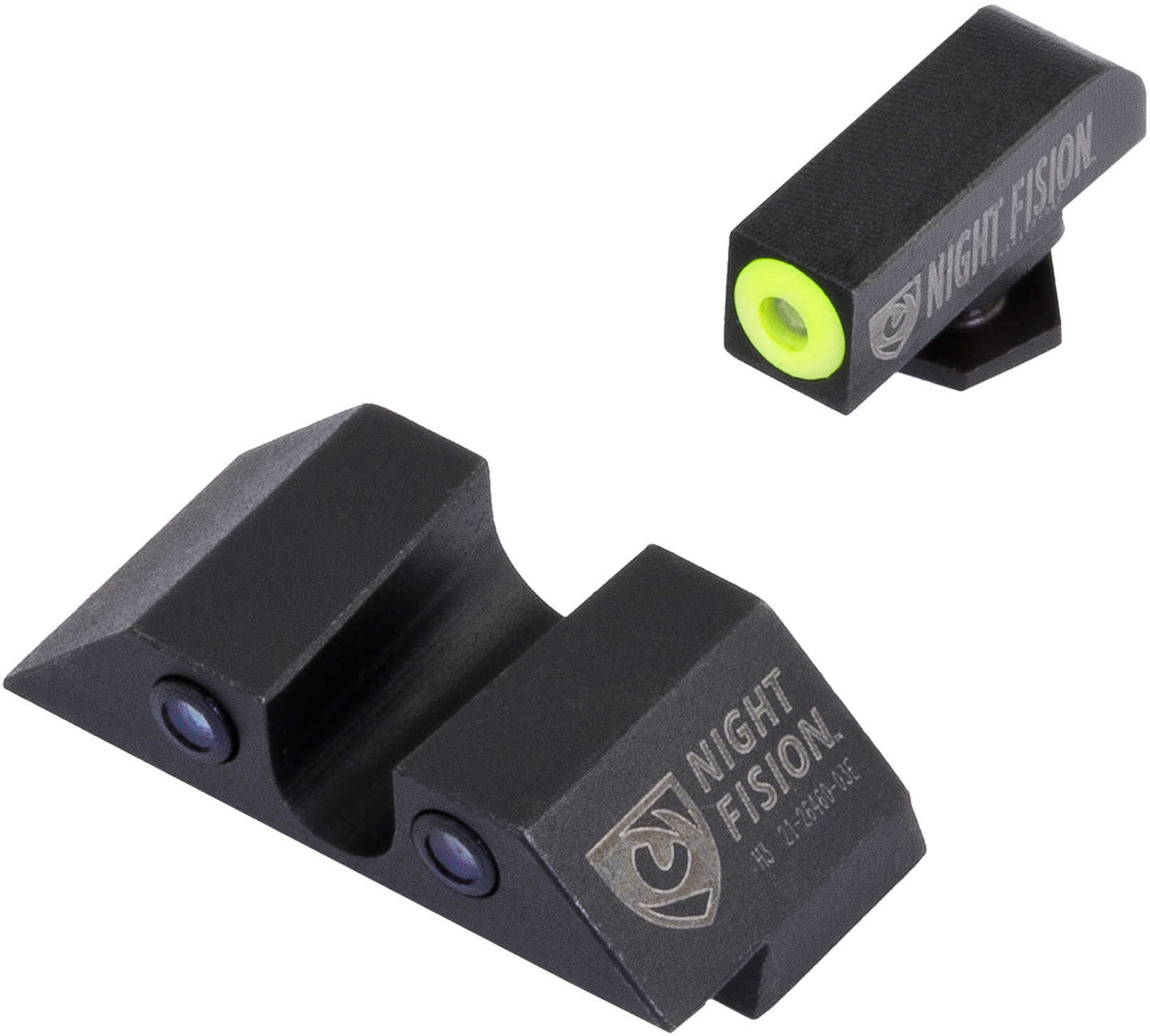 Night Fision Tritium Sight Set Yellow Front Black U-Notch Back For Glock