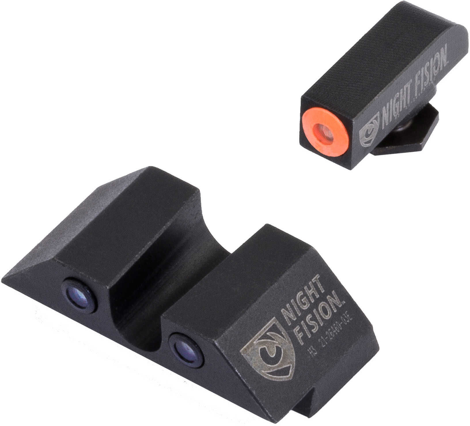 Night Fision Tritium Sight Set Orange Front Black U-Notch Back For Glock