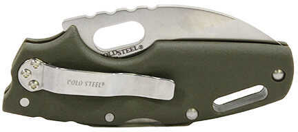 Cold Steel Cs-20LTG Mini Tuff Lite 2" Folding Plain 4034 Stainless Blade OD Green Griv-Ex Handle
