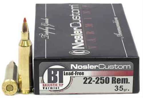 22-250 Rem 35 Grain Ballistic Tip 20 Rounds Nosler Ammunition Remington