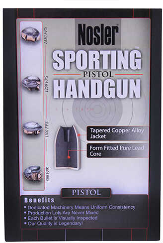 Nosler Sporting Pistol Bullets 10mm (.400) 180 Grains JHP 250/Box
