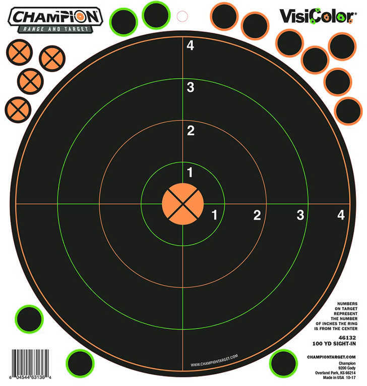 Champion Targets 46132 VisiColor Self-Adhesive Paper 8.5" x 9" Circle Black 5 Pack