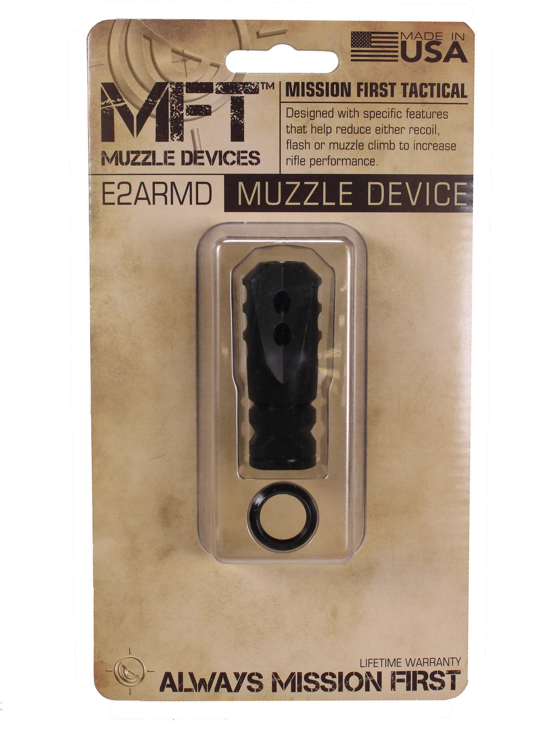 Mission First Tactical Tapered 3 Port Compensator 223REM/556NATO Fits AR-15 Crush Washer Included E2ARMD4