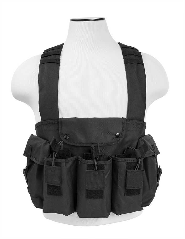 NCSTAR AK Chest Rig Black Holds (6) AK Magazines Nylon Also includes One Belly Pouch for Additional Equipment and Two Ge