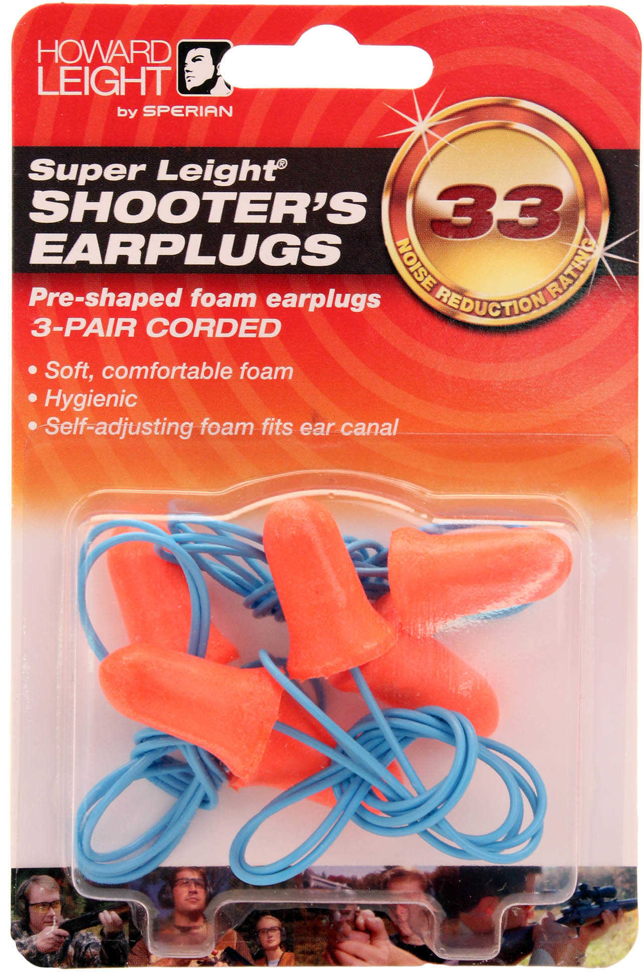Leight Corded Pre-Shaped Foam Ear Plugs 3 pair