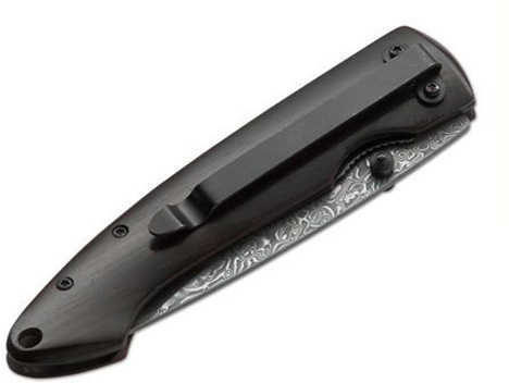 Boker Gent I Folder 3.2 in Damascus Blade Ebony Wood Handle