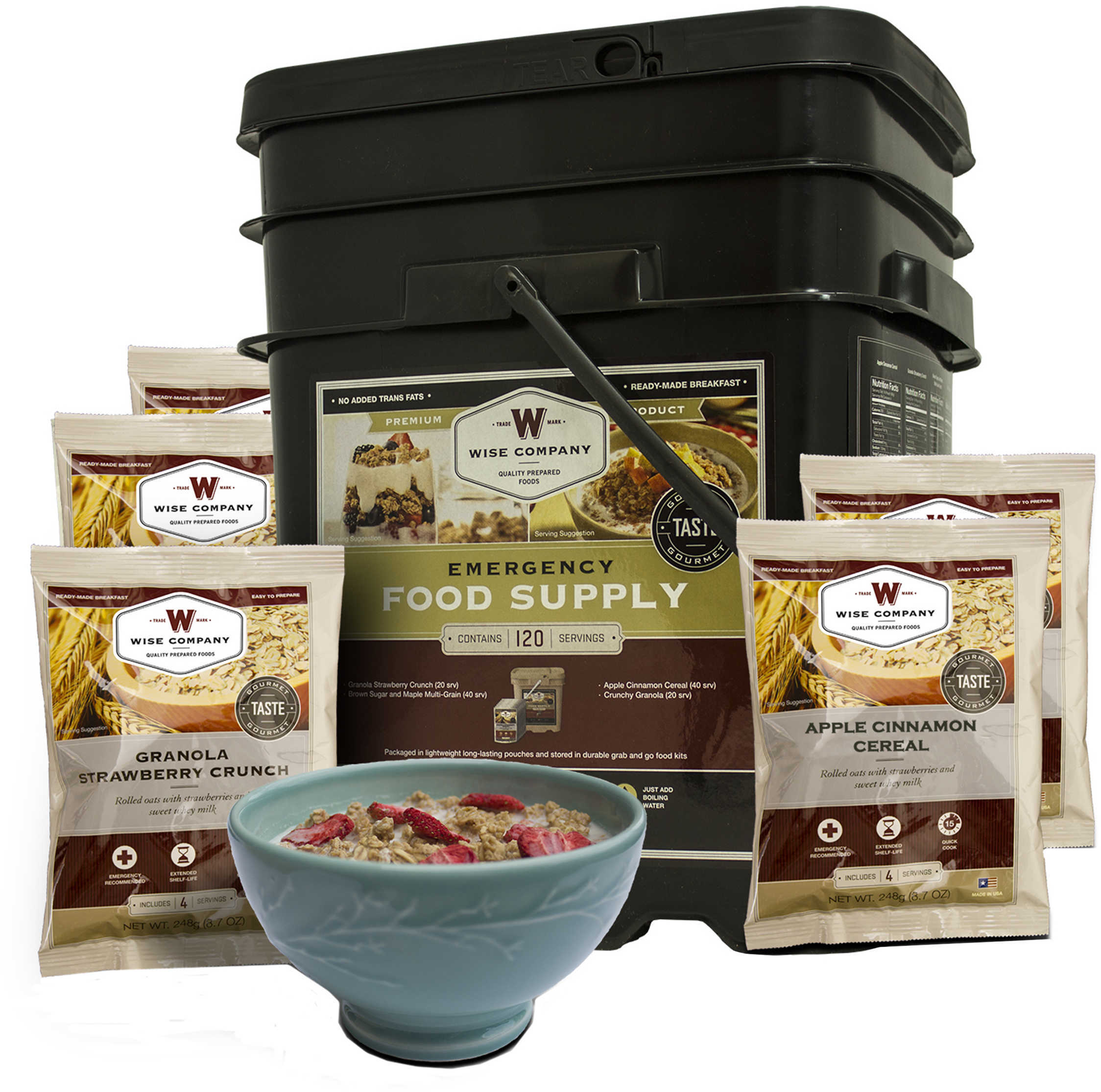 Wise Foods 120 Serving Breakfast Only Grab and Go Bucket