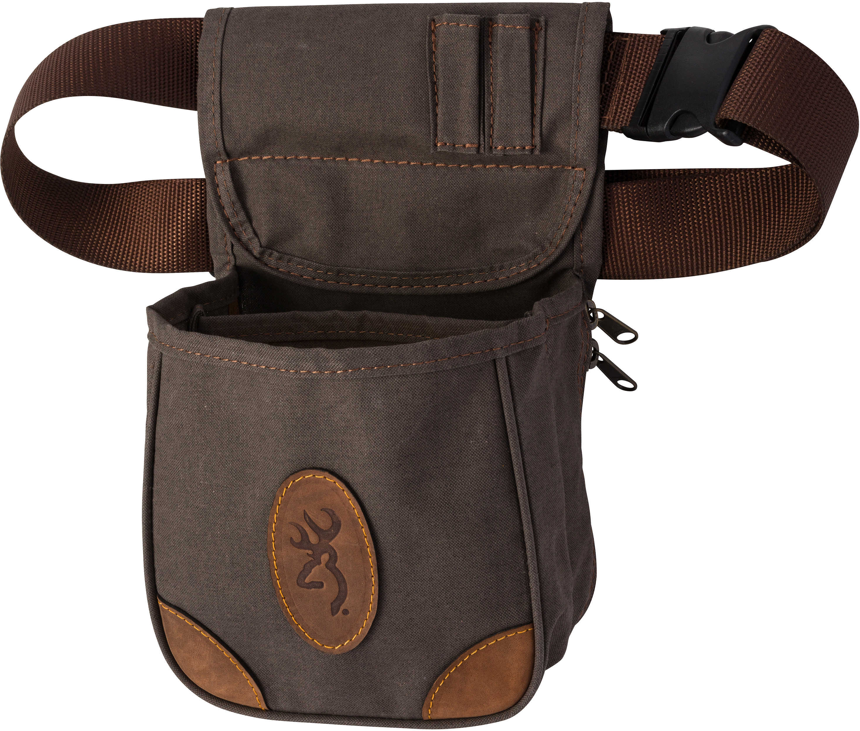 Browning 121388692 Lona Shell Pouch Canvas/Leather Flint/Brown