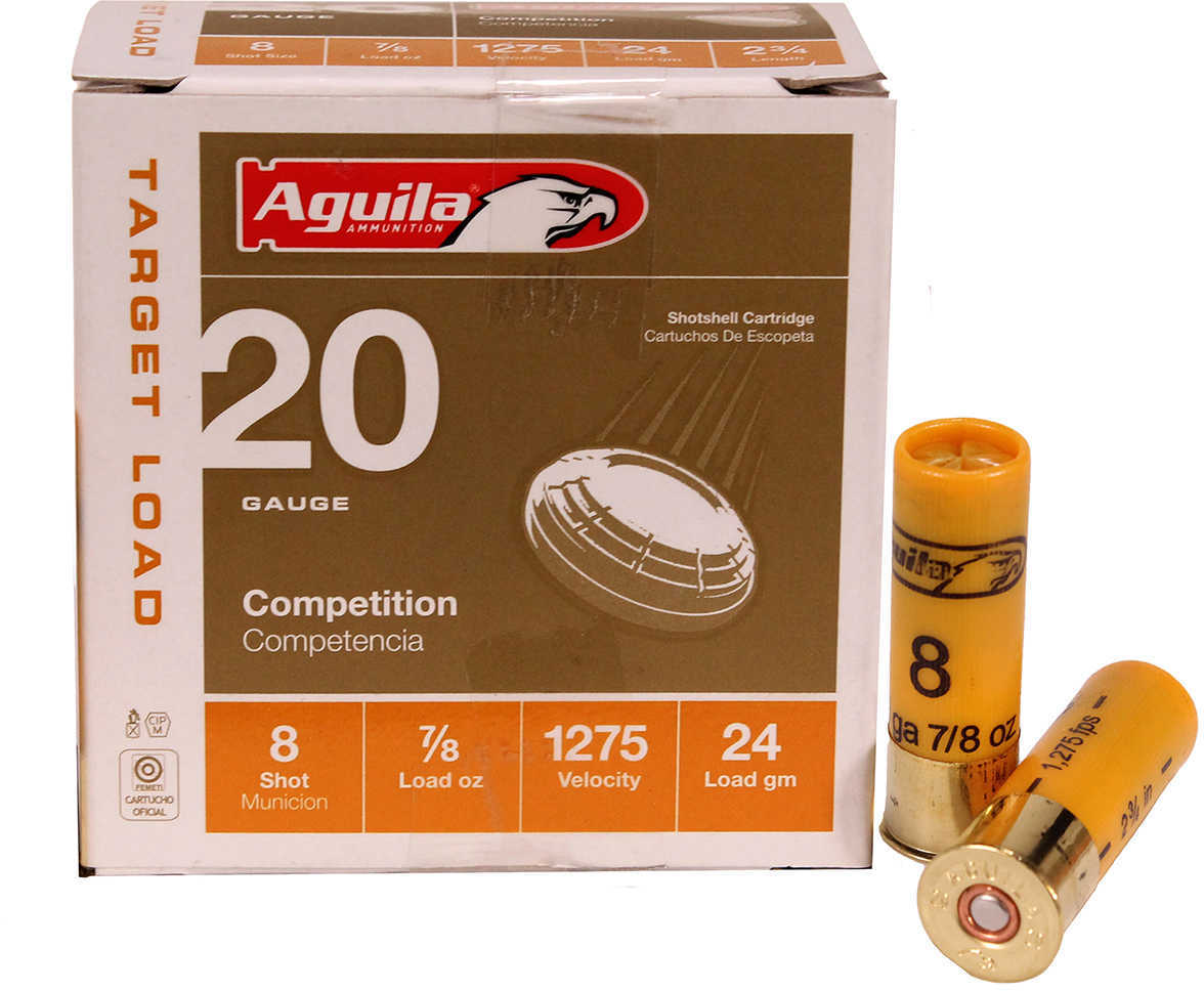 20 Gauge 2-3/4" Target #8  7/8 oz 25 Rounds Aguila Shotgun Ammunition